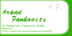 arpad pankovits business card