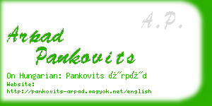 arpad pankovits business card